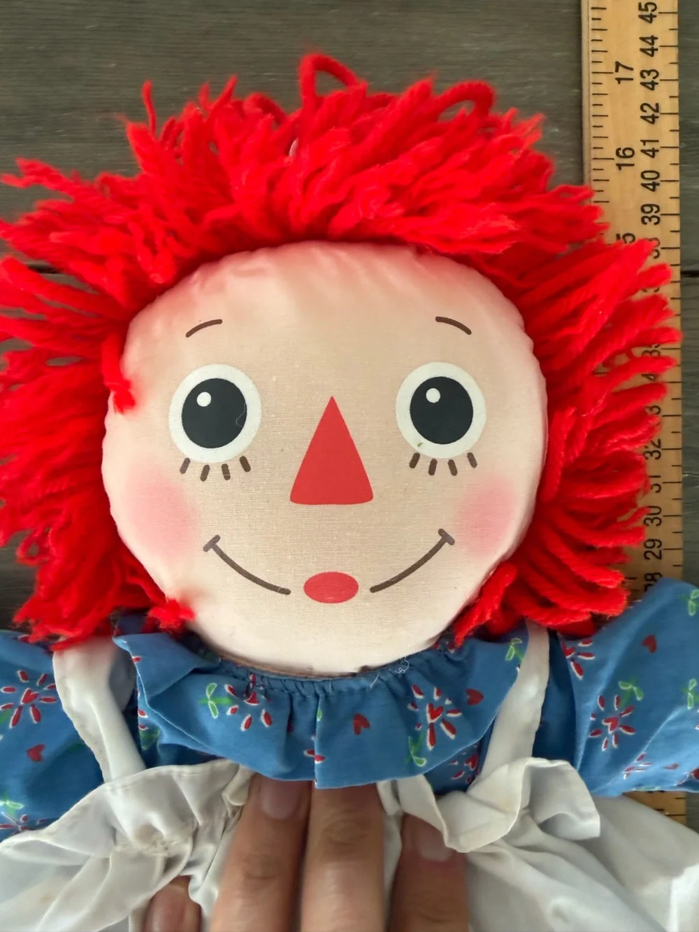 Hasbro 16” Raggedy Ann Doll in Blue Floral Dress 2002